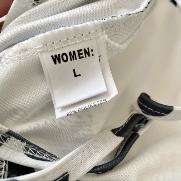 NWOT Cow Print High Waisted Bandeau Scrunch Bottom Bikini Black White - Picture 11 of 13